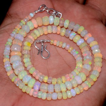 Ethiopische Opaal facet geslepen Rondelles 09